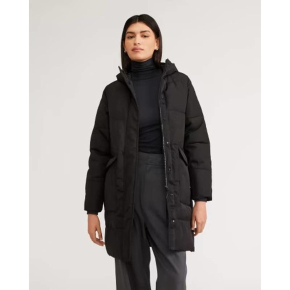 Everlane The ReNew Long Puffer Black Women's Size Small NWT - Picture 1 of 11